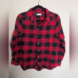 Croft & Barrow Red and Black Flannel Checkered Shirt Size SP